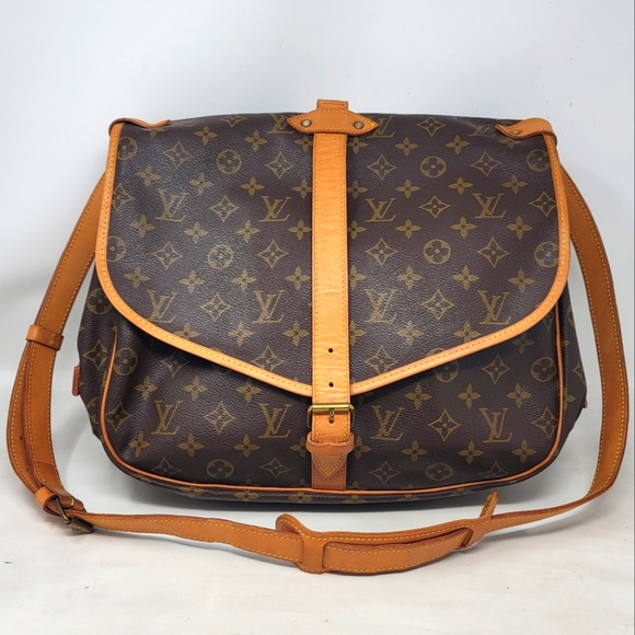 Louis Vuitton Handbags - Louis Vuitton Saumur 35 Monogram Canvas Shoulder Crossbody Hand Bag Vintage Auth